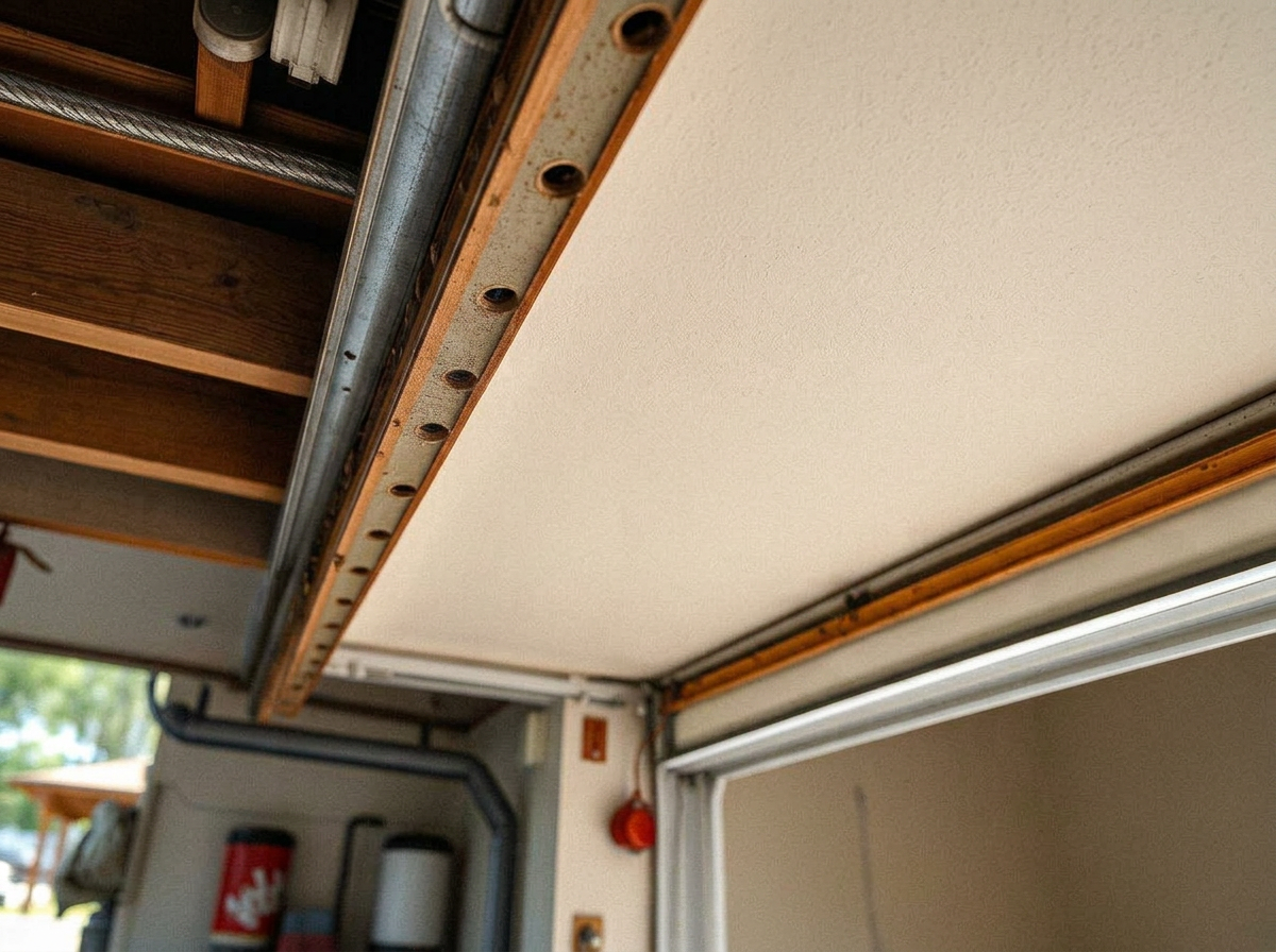 Same garage rafters and door track clean after treatment